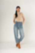 Women's Midnight Blue Casual Baggy Loose Fit Mid Rise Classic 5 Pocket Boy Friend's Jeans.