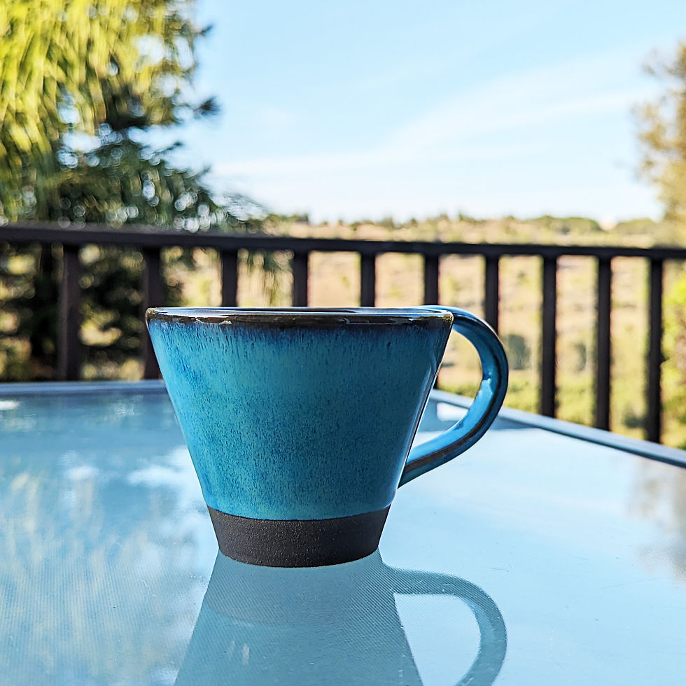Thumbnail: 10 oz classic coffee mug with a blue glaze finish