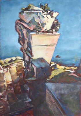 Peinture, Favignana 06, 2017. Isabelle Régnier, Artiste peintre.