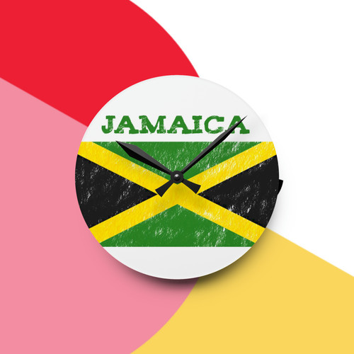Jamaican flag Acrylic Wall Clock