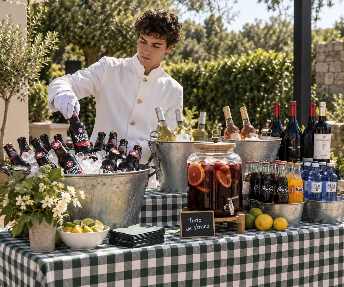 Barra de vinos, cervezas y refrescos