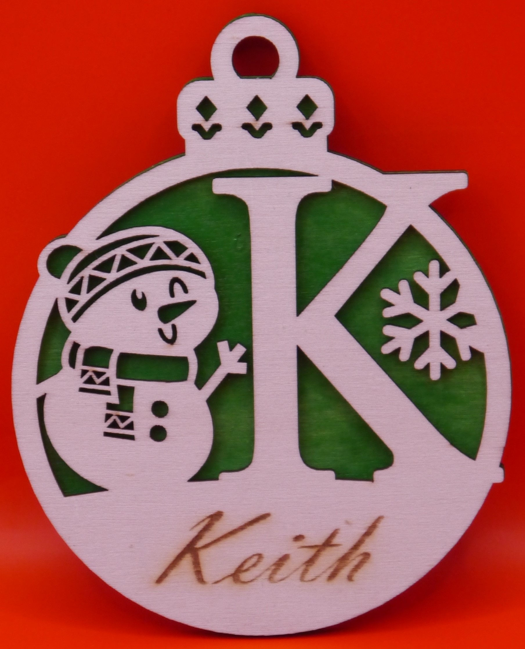 Snowman with Initial and Name