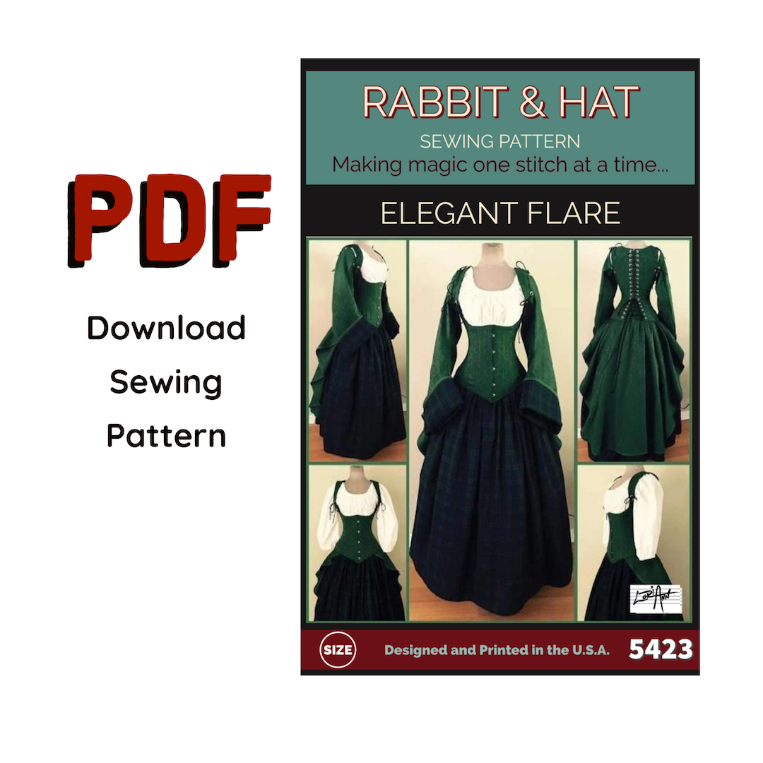 5423 PDF Size SMALL - Elegant Flare - 5 Piece Costume Set