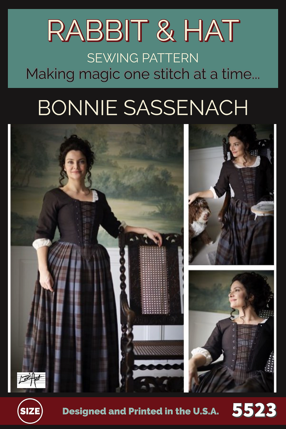 Thumbnail: 5523 PDF Size SMALL Bonnie Sassenach w/BONUS Mens Kilt Pattern