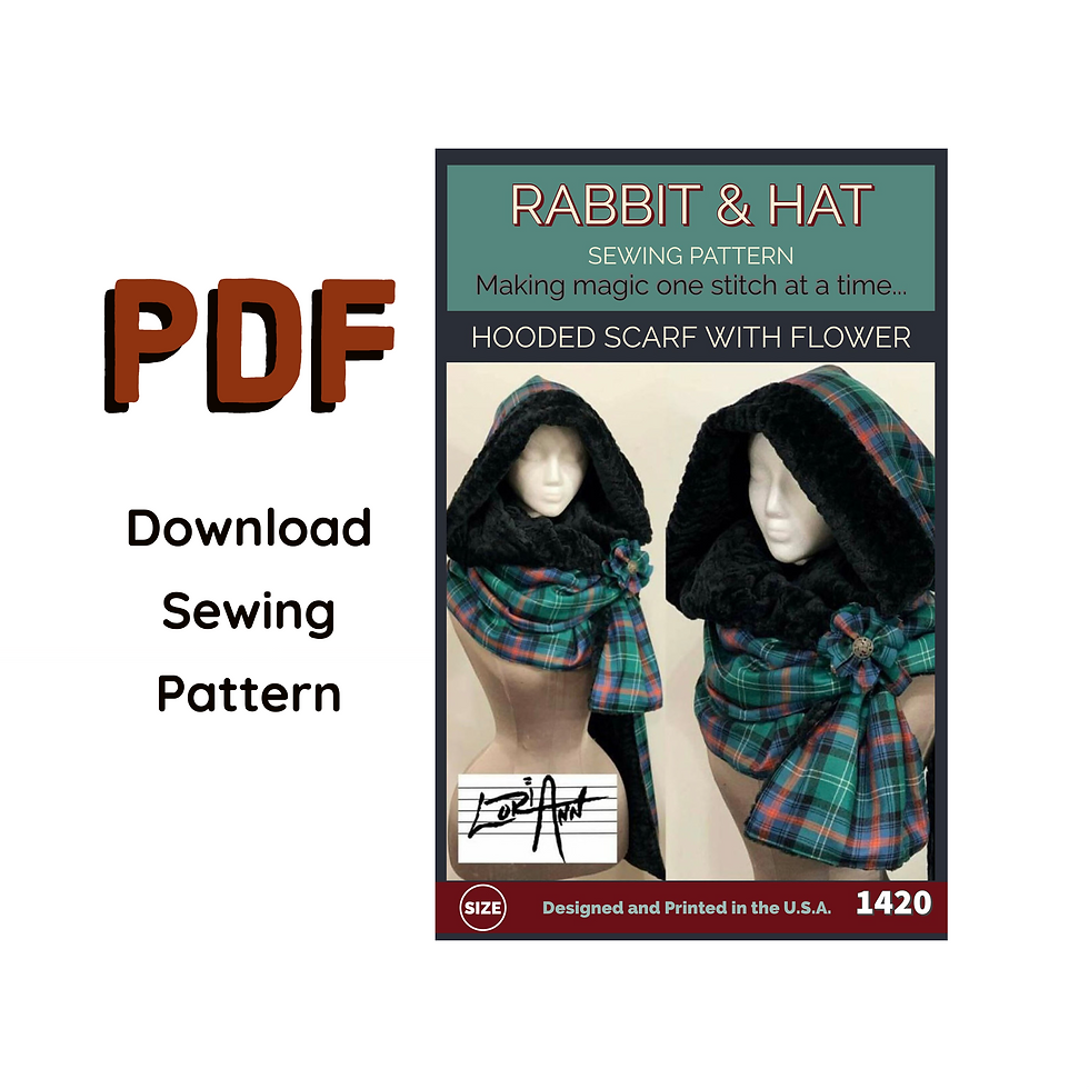 1420 PDF - Hooded Scarf with Flower
