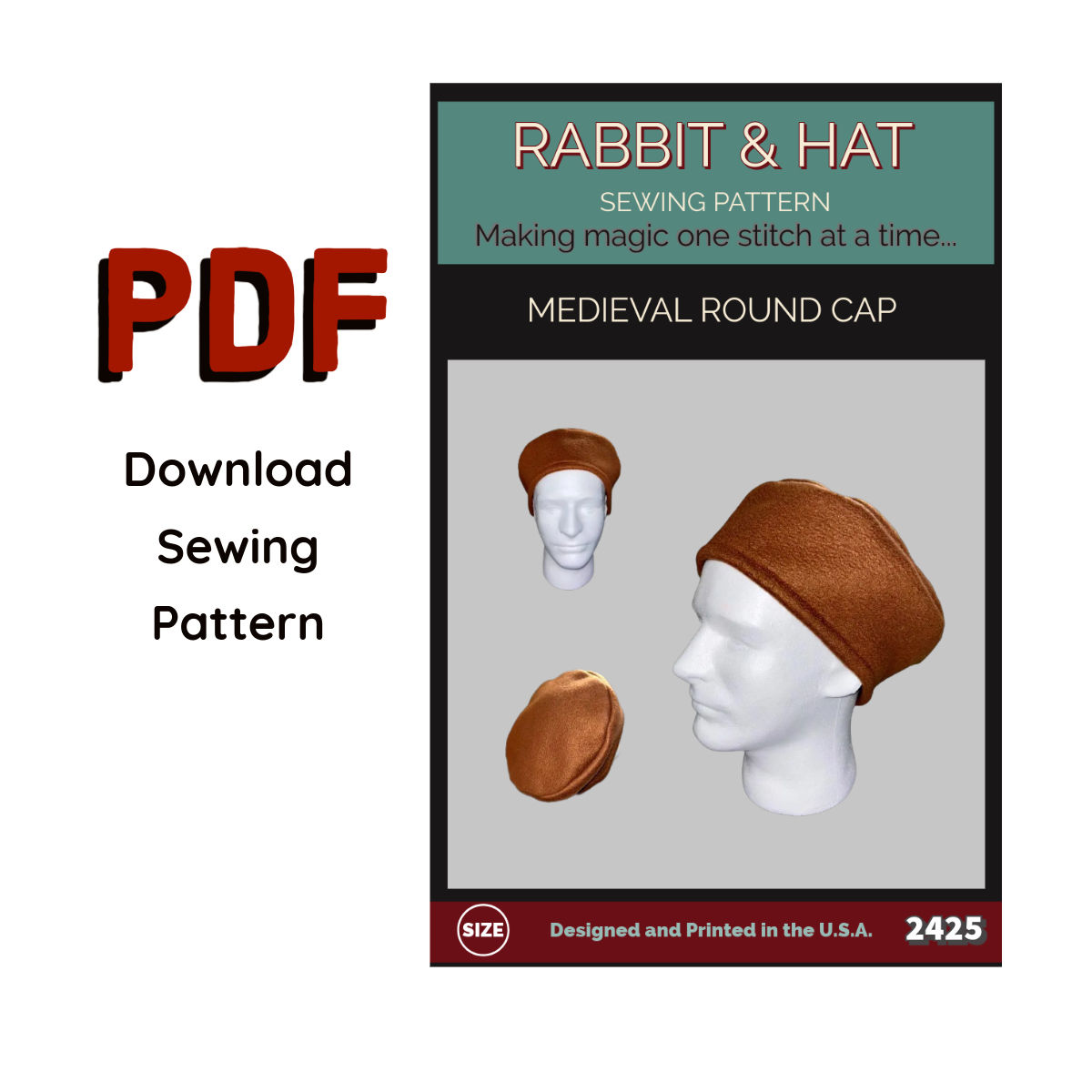 2425 PDF Medieval Round Cap