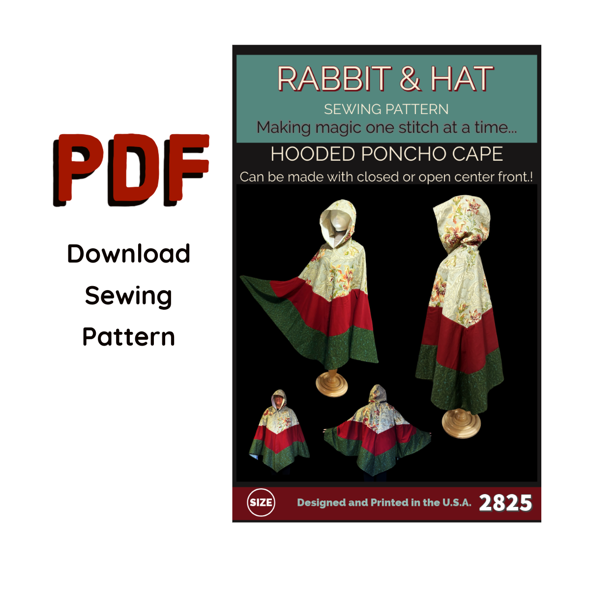 2825 PDF - Hooded Poncho Cape