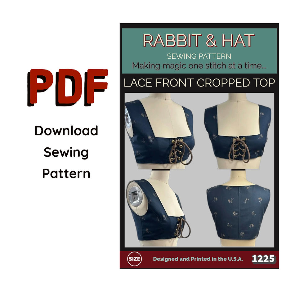 Thumbnail: 1225 PDF Size LARGE - Lace Front Cropped Top