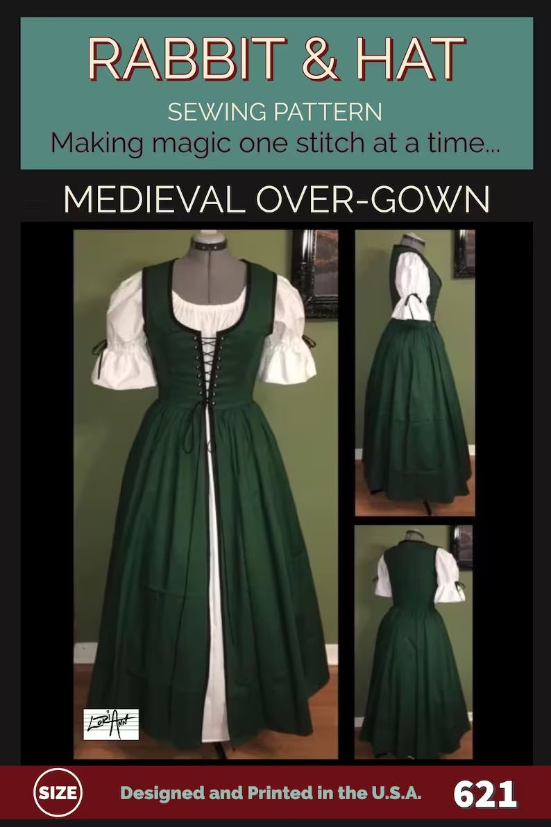 621-medieval-over-gown-rabbit-hat-pattern