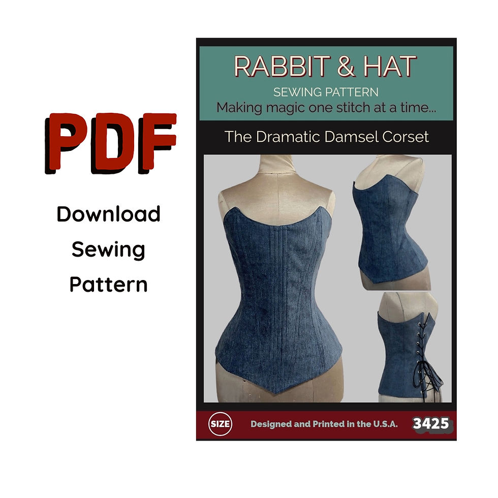 Thumbnail: 3425 Size 2X PDF - The Dramatic Damsel Over Bust Corset
