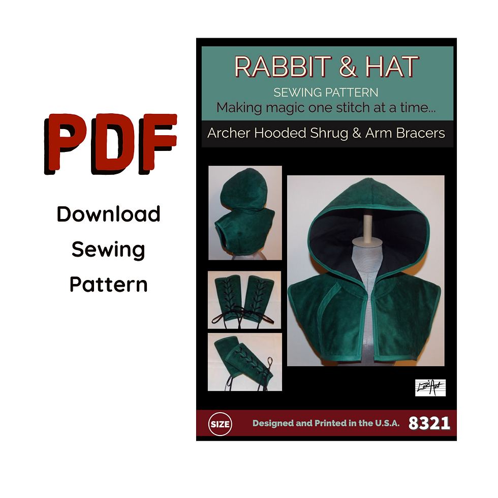 8321 PDF Size 4X - Women's Archer Hooded Shrug and Arm Bracers