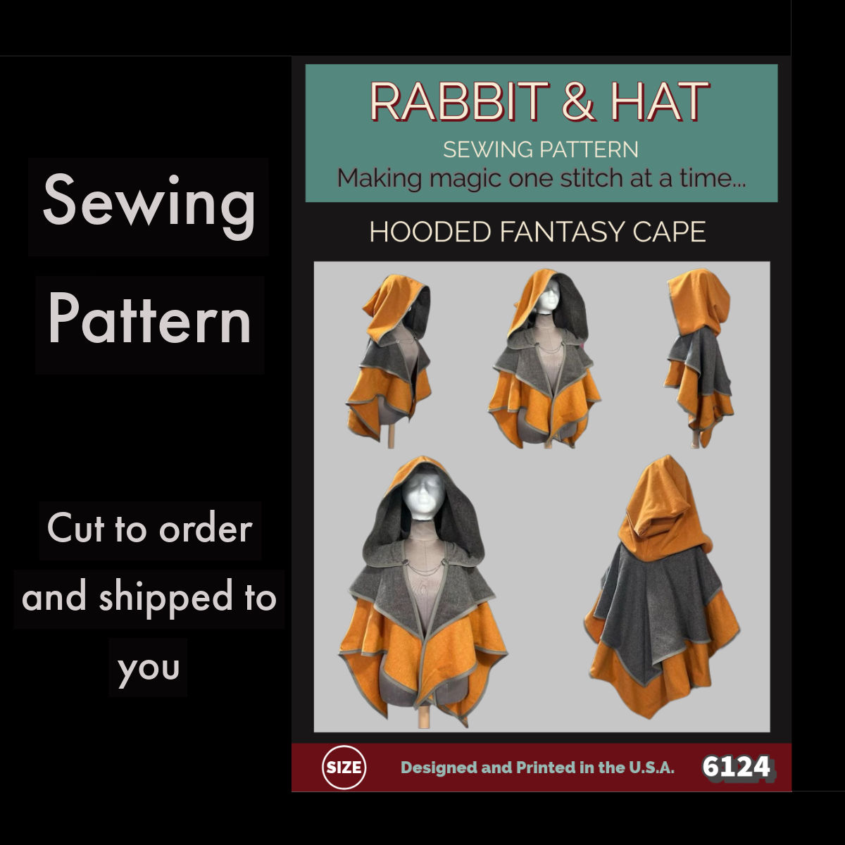 6124 Hooded Fantasy Cape
