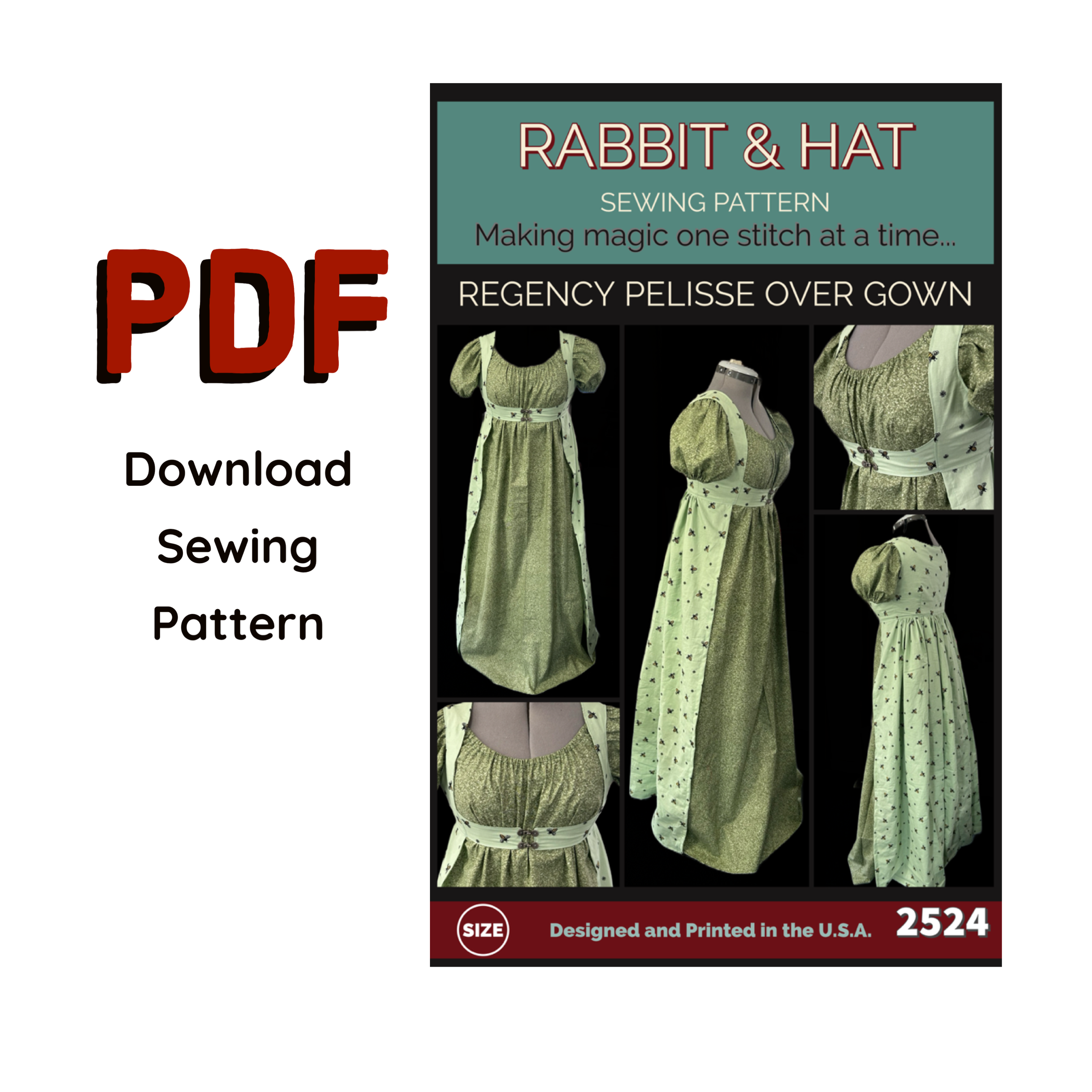 2524 PDF Size LARGE - Regency Pelisse Over Gown