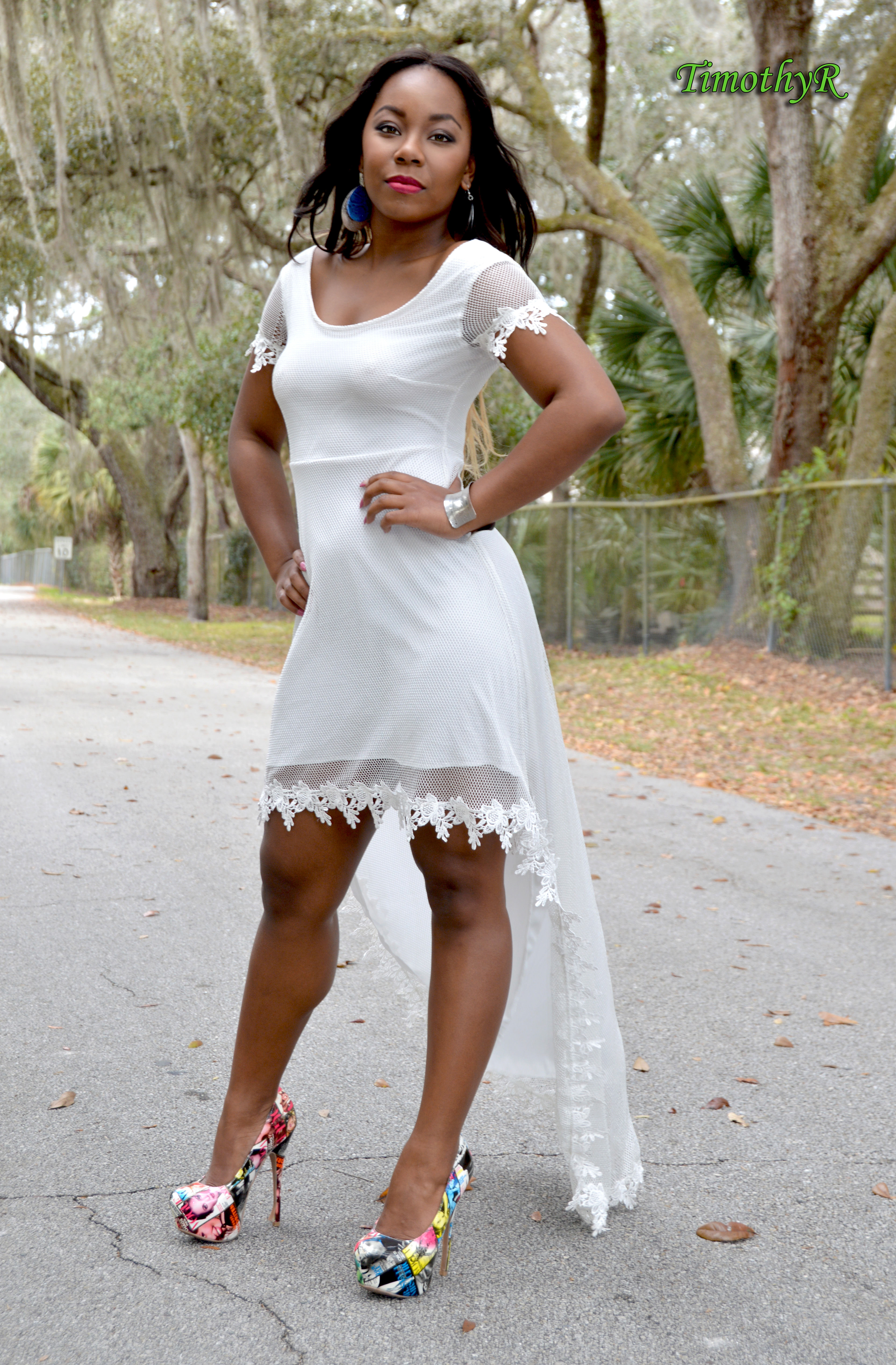 Lacey White High-Low Dress