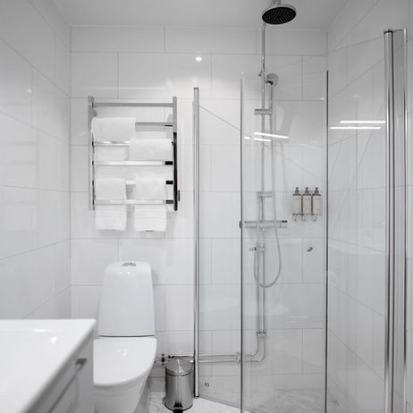 fresh bathroom in apartment hotel in Stockholm