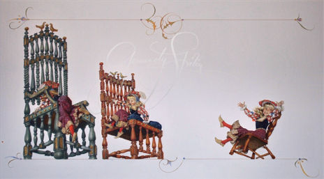 Goldilocks Sitting in Chair watercolor