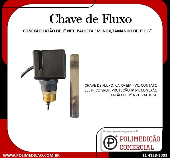 Miniatura: CHAVE DE FLUXO CONEXÃO LATÃO DE 1” NPT, PALHETA EM INOX,TAMANHO DE 1” E 6”