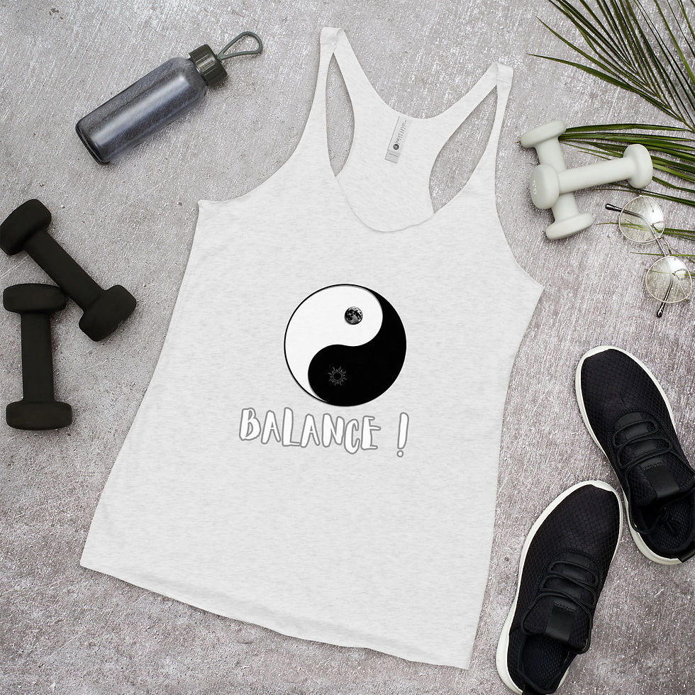 Thumbnail: yin yang balance on white women's tank top