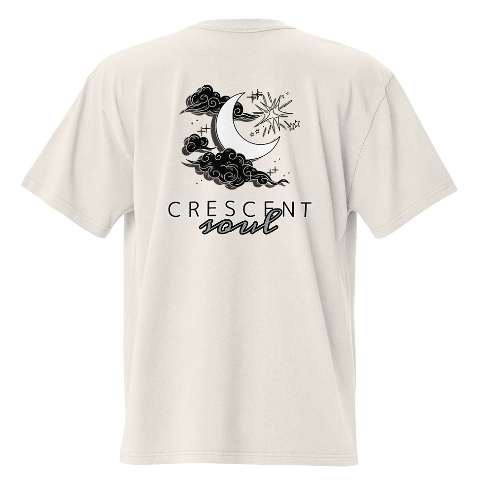 Thumbnail: Back view of moon star clouds T-shirt