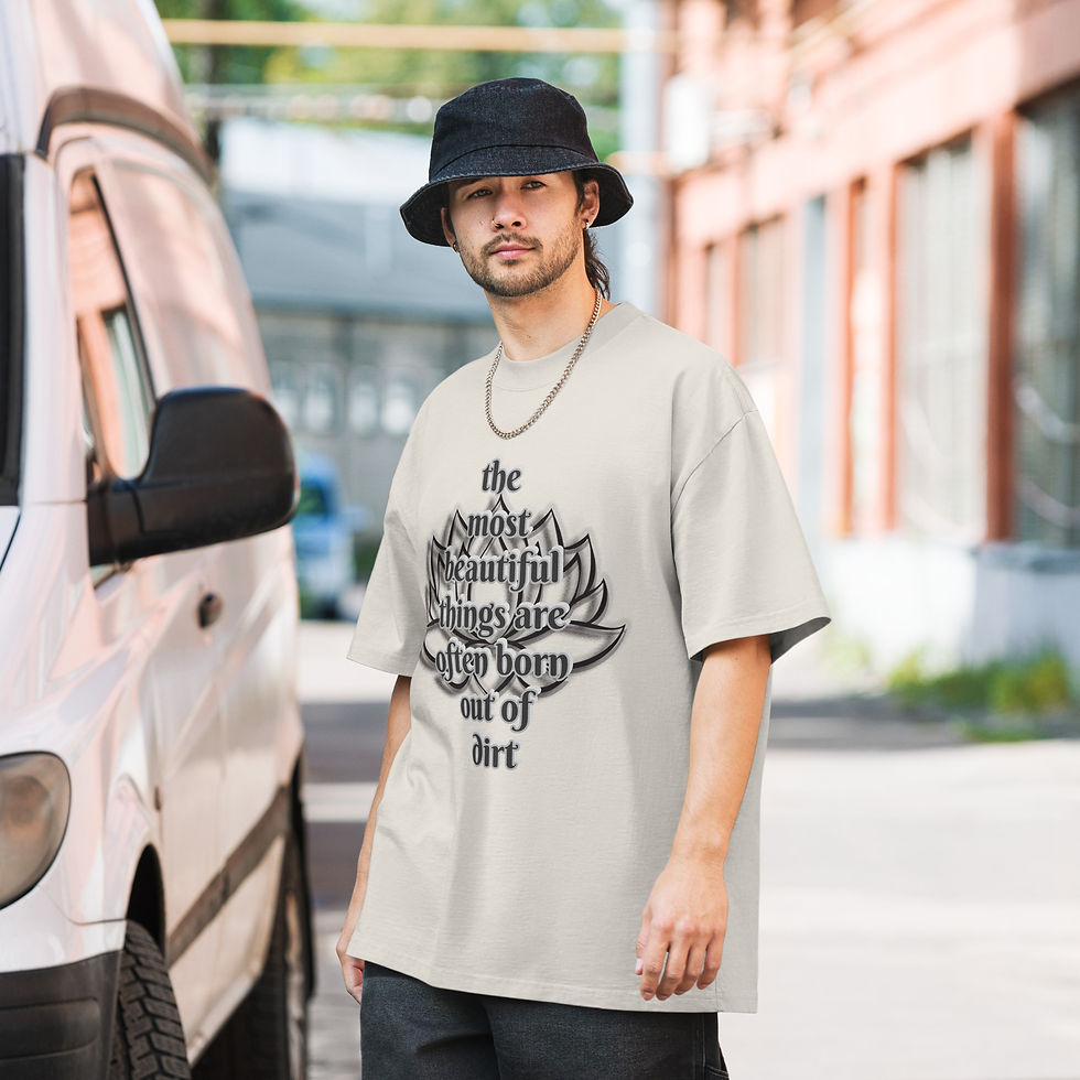 Thumbnail: Lotus flower men's Oversized faded t-shirt