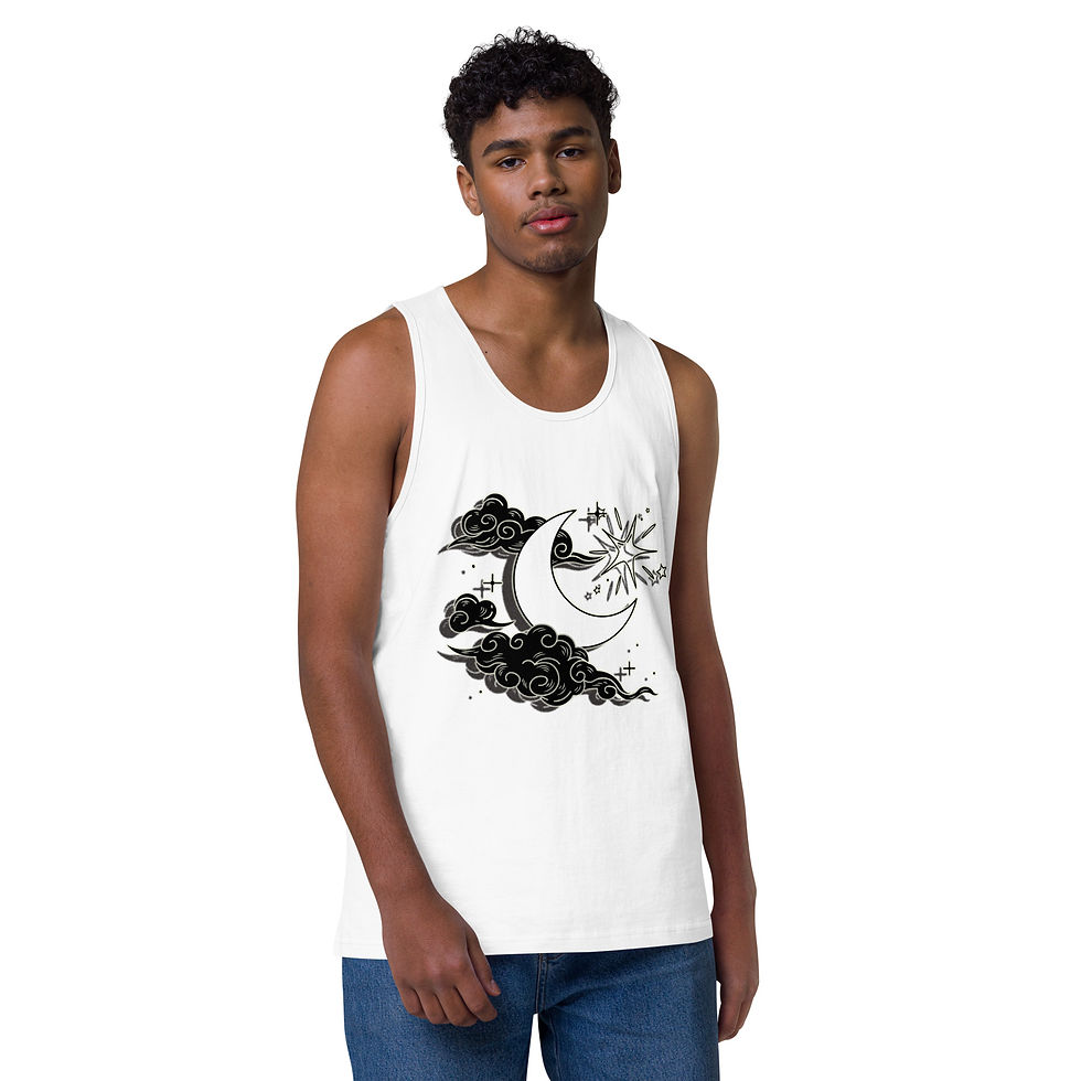 Thumbnail: Men's white tank shirt front view