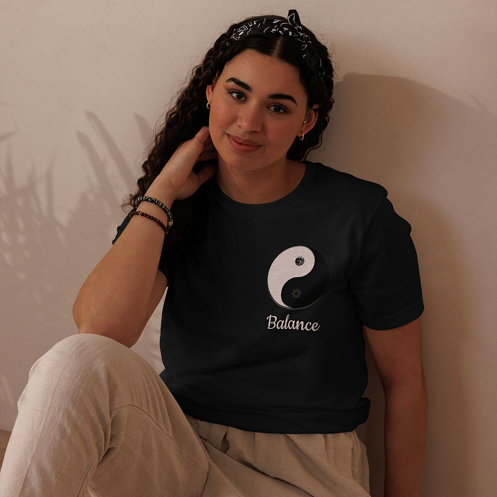 Yin yang balance black Tee