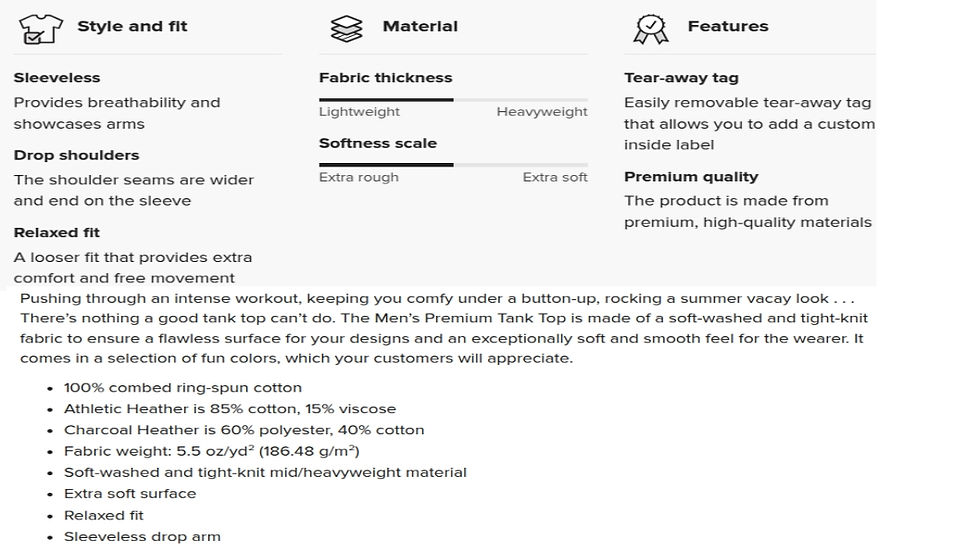 Thumbnail: Product specification of Symbolifyy's men's tank tshirt