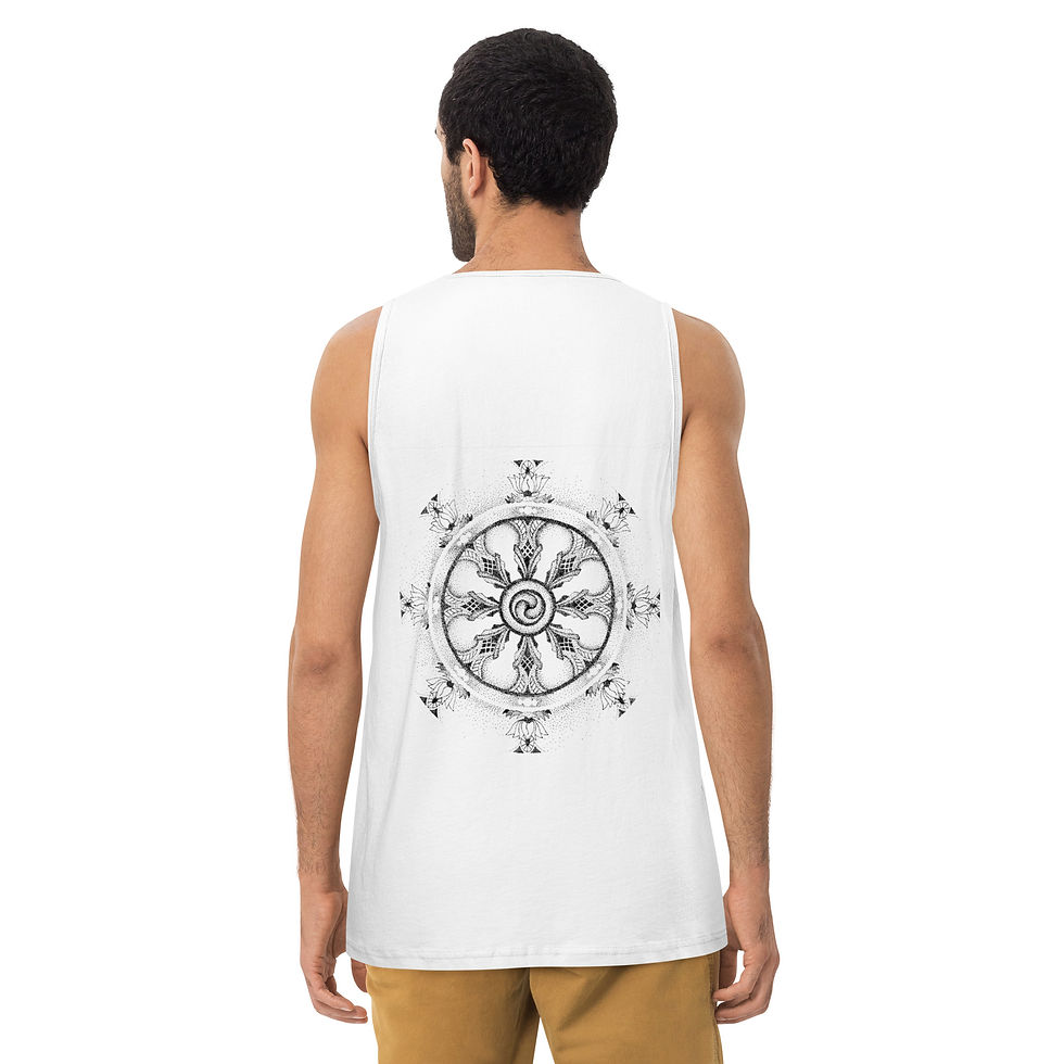 Thumbnail: Dharma wheel Men’s tank tee