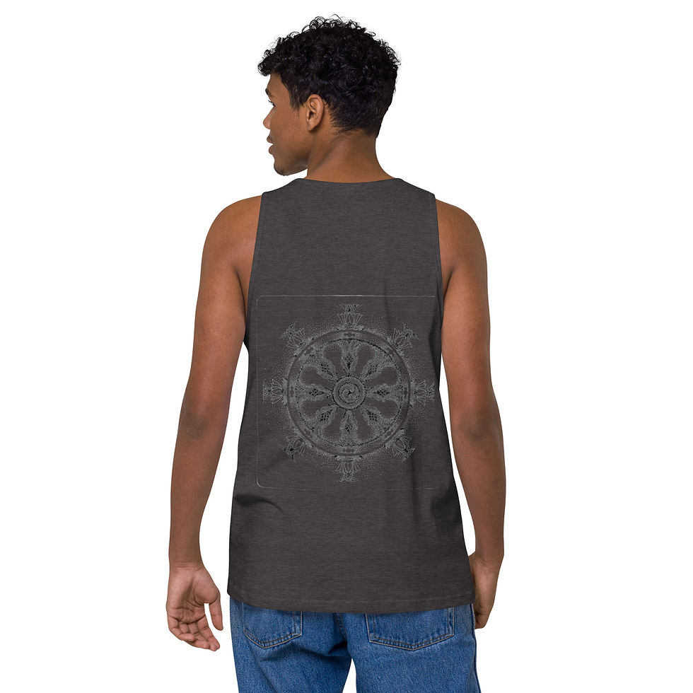 Thumbnail: Dharma wheel Men’s tank tee