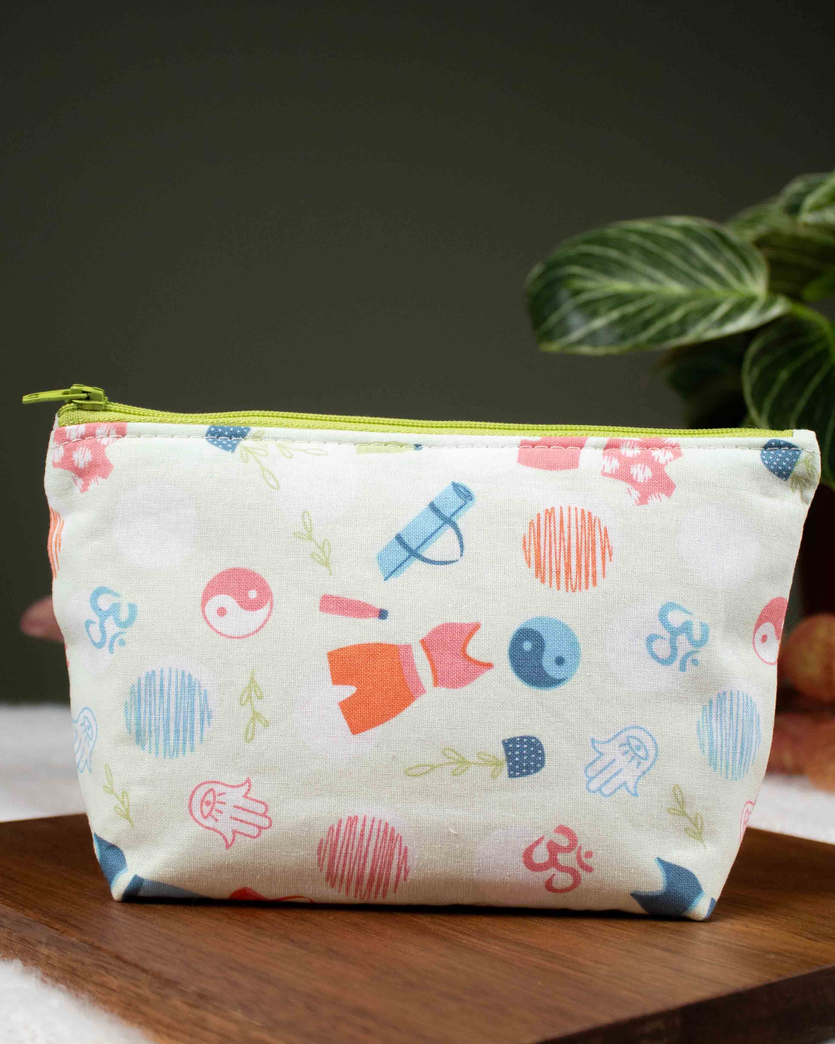 Handmade Zipped Bag - Colourful Patterned Makeup Bag