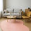 Thumbnail: Kidney Bean Shaped Soft Pink Indo/Tibetan Nepali Rug.
