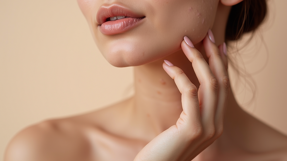 Close-up view of a smooth skin surface after treatment