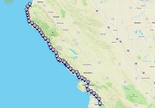 big sur california audio driving tour map