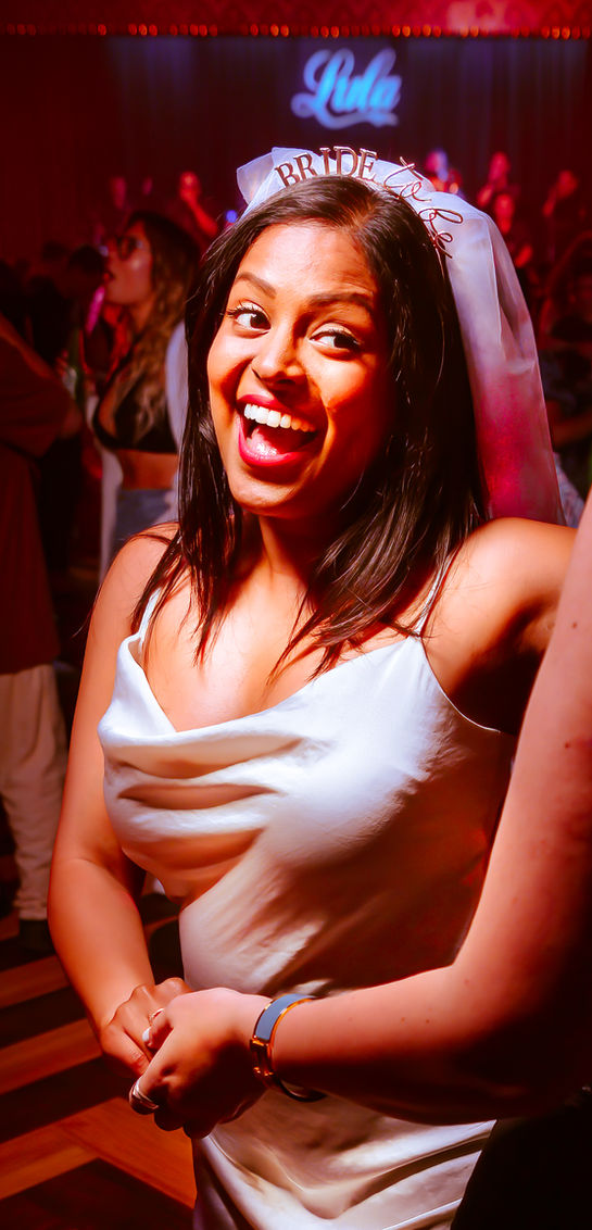 Bachelorette party at Lula Lounge with a bride to be dancing the night away with her friends.
