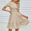 Thumbnail: Cowl Neck Solid Ruffle Puff Sleeve Dress