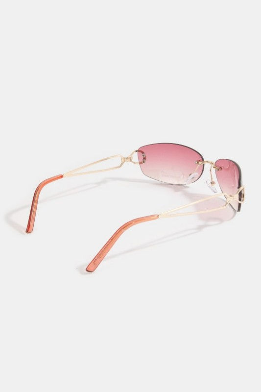 Thumbnail: Rimless Slim Cat-Eye Wrap Sunglasses