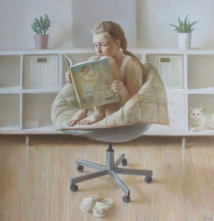 Прудникова Елена Варя в кресле Varya in The Armchair 47 х 46 cm 2020.jpg