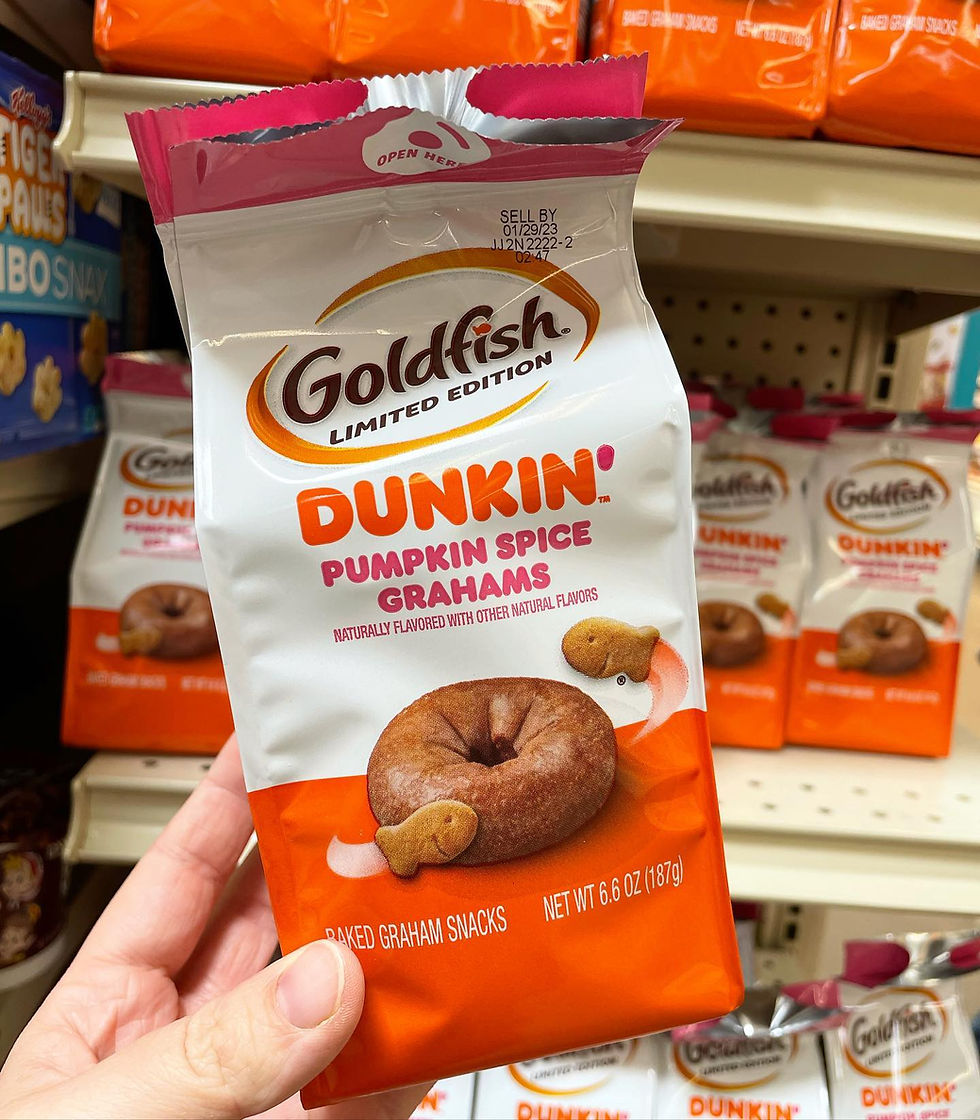 Dunkin' pumpkin spice graham Goldfish. Limited Edition item.