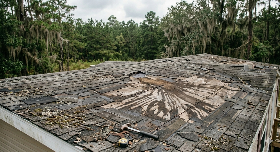 Mobile Home Roof Damaged Shingles