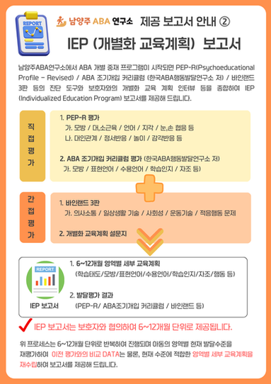 [제공 보고서] IEP (개별화 교육계획) 보고서