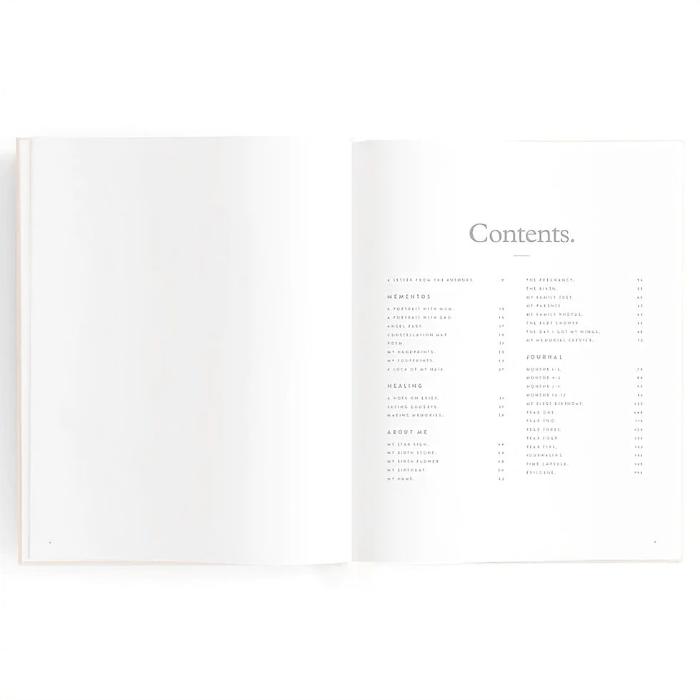 Thumbnail: Baby loss- forever in our hearts journal contents page
