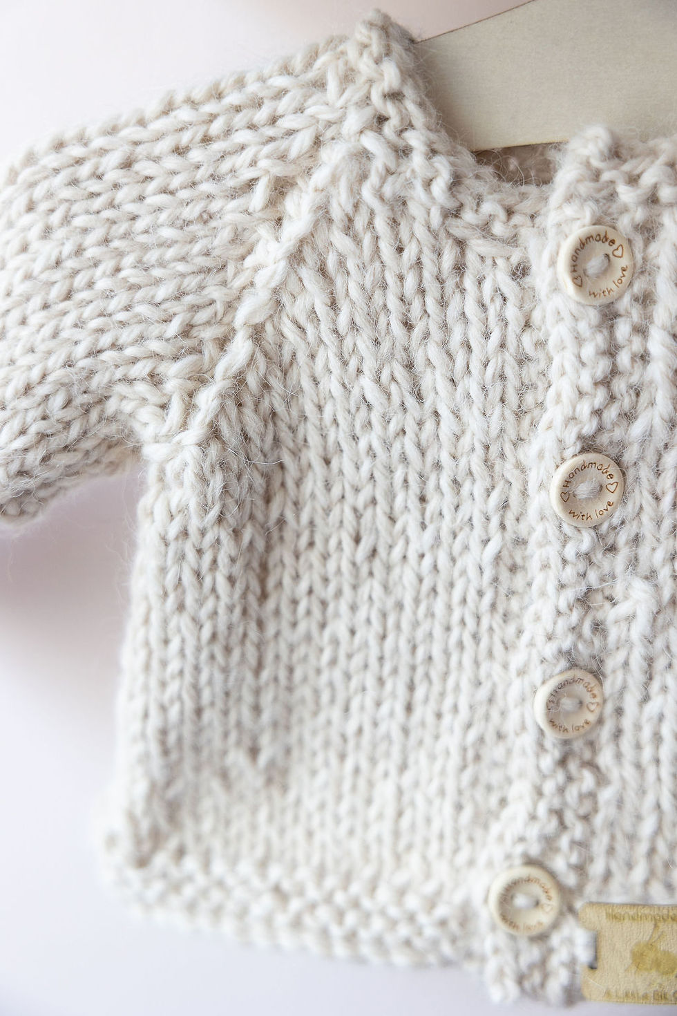 Thumbnail: 100% Chunky Alpaca 0-3 mths Cardigan & Hat 
