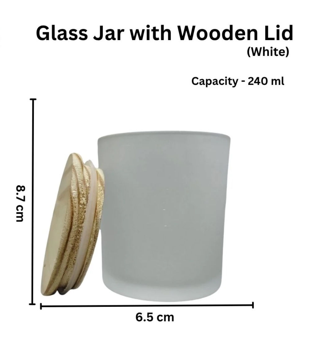 Glass jar with wooden lid - 6 pcs
