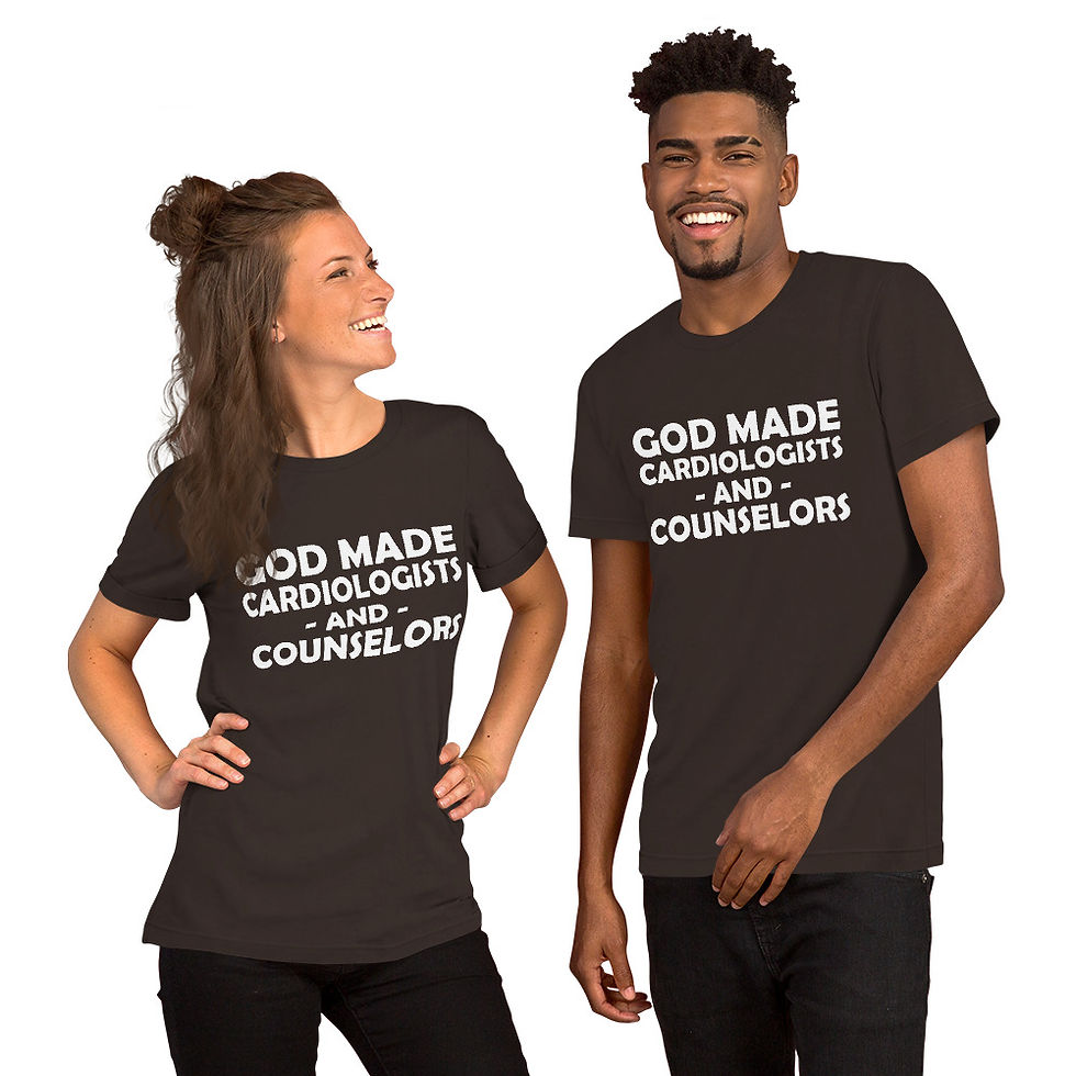 Thumbnail: Short-Sleeve Unisex T-Shirt - God Made Cardiologists & Counselors