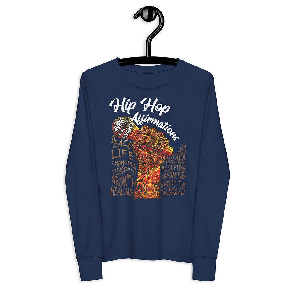 Thumbnail: Youth long sleeve tee - Hip Hop Affirmations
