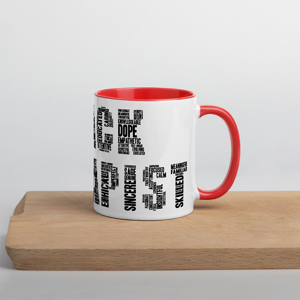 Thumbnail: White Ceramic Mug with Color Inside - Black Therapist