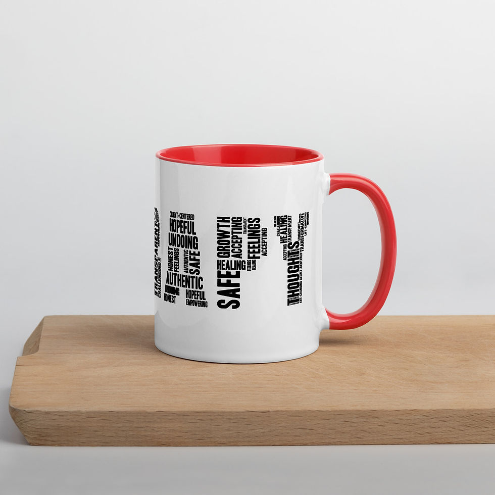 Thumbnail: White Ceramic Mug with Color Inside - Therapy
