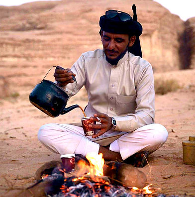 Suleiman with Turban pouring Bedouin tea