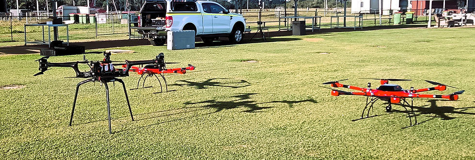 Drones for magnetic and radiometric survey on grass
