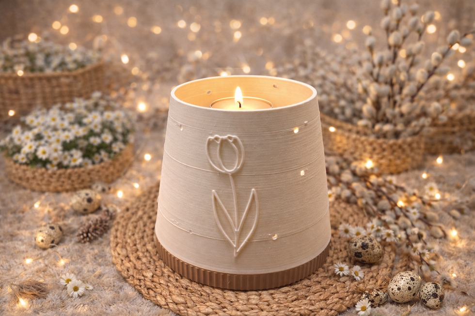 Miniaturbild: Windlicht 3D Druck Frühling & Tulpen